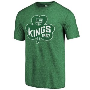 Men’s Los Angeles Kings Fanatics Branded Green St. Patrick’s Day Tri-Blend T-Shirt